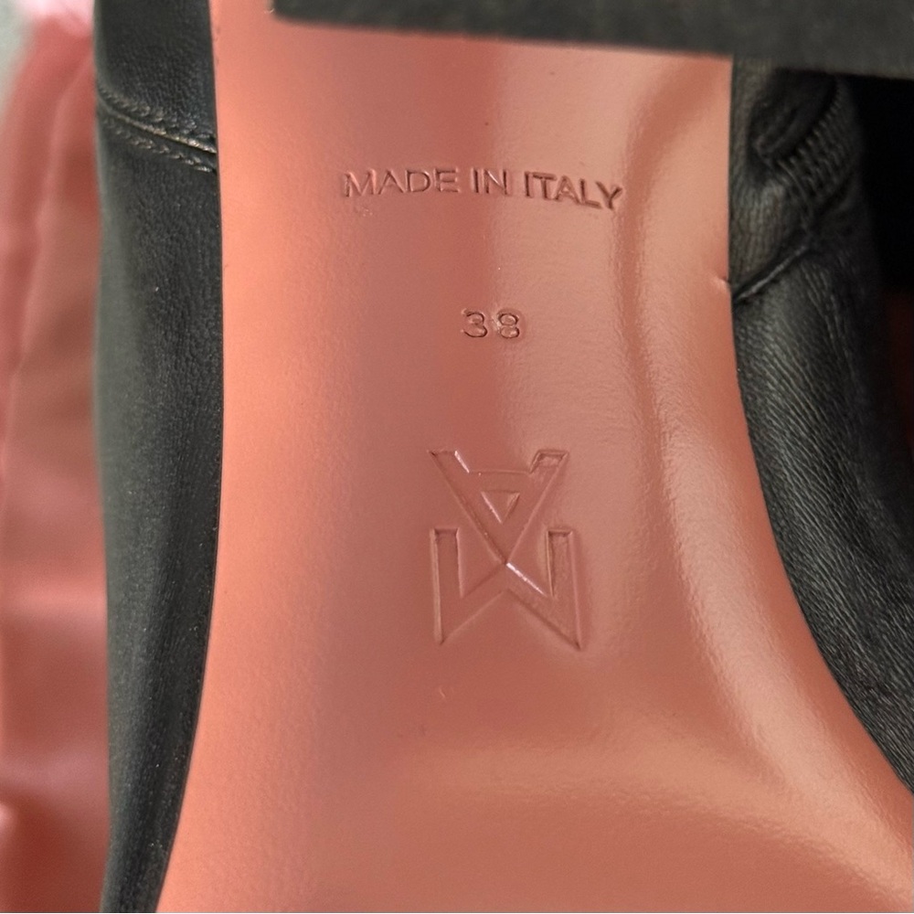 Amina Muaddi Leather Black Over-the-Knee Olivia Boots. EU 38 size, true to size! - Picture 5 of 16